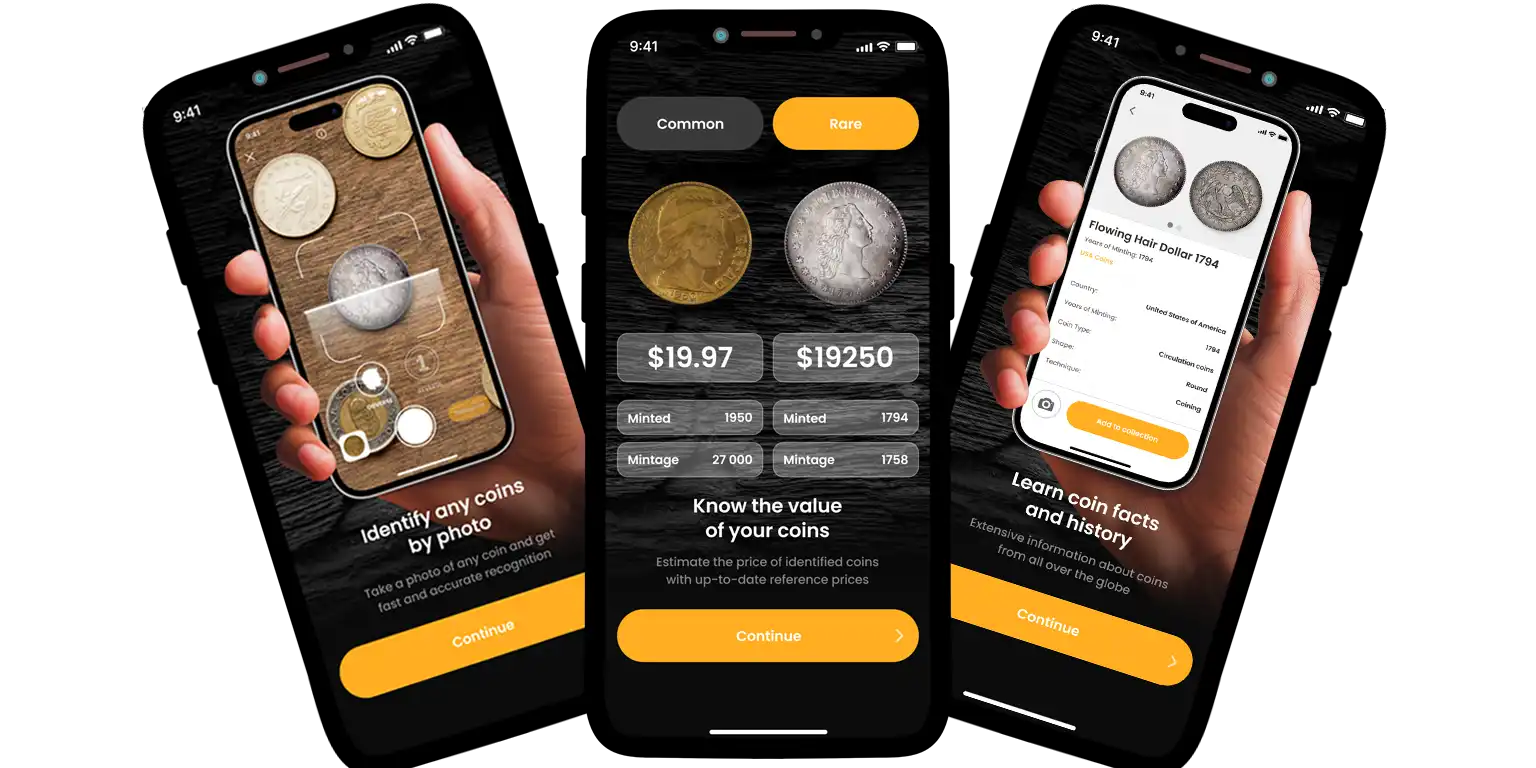 A screen from the Coin ID Scanner app.