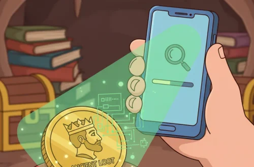 hand holding a phone and taking picture of the coin by it